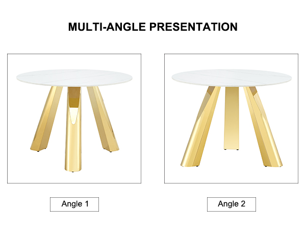 d873f01544cc4ed8bb348d7a76031bcd_39cfa78724603d37135e4857eee5207d 42" Luxury Sintered Stone Table: 0.45" Durable Top + 6" Steel Legs, 500lb Capacity, Stain/Heat-Resistant White/Gray Veined Surface - Modern Minimalist Design