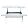 Multifunctional Lift Top Coffee Table -White Marble Pattern, Essential for Modern Homes.Tempered Glass Legs,Multiple Color Options,Lift Top Feature.Perfectly Fitting Into Both Living Rooms And Office.