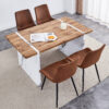 Natural Wood Grain MDF Dining Table - 55"x31.5" Stable Design.Suitable For Various Modern Home Decor Styles.Splicing structure design,Wood Textured Desktop,White Marble Patterned Table Legs.