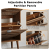 Medieval Modern Independent Shoe Cabinet, 31.5-inch Walnut Shoe Storage Cabinet,, Fence Shoe Cabinet with 2 Flip Drawers, Suitable For Corridors And Entrances