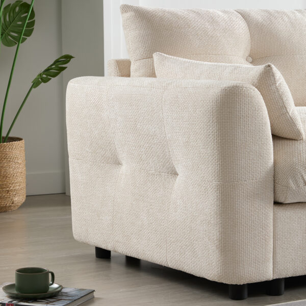 142'' Modular Sectional Sofa with Movable Storage Ottoman and Console,Cup Holder,Wide Seat,6 Seat U Shaped Couch,Oversized Chenille Sofa with USB Charger for Living Room,Apartment,2 Colors