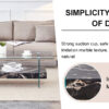 43.3 Inch Modern Two-Tier Coffee Table - An Elegant Combination of Clear Glass and Black Marble Pattern.It can be used not only as a coffee table but also as a side table or display stand.