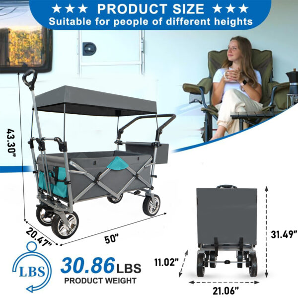 dc09e4a4e8f448e298d7ab92303c8fbb_db002a6d6ba60c93e40987a9f155abfc Push & Pull Utility Folding Wagon with Removable Canopy