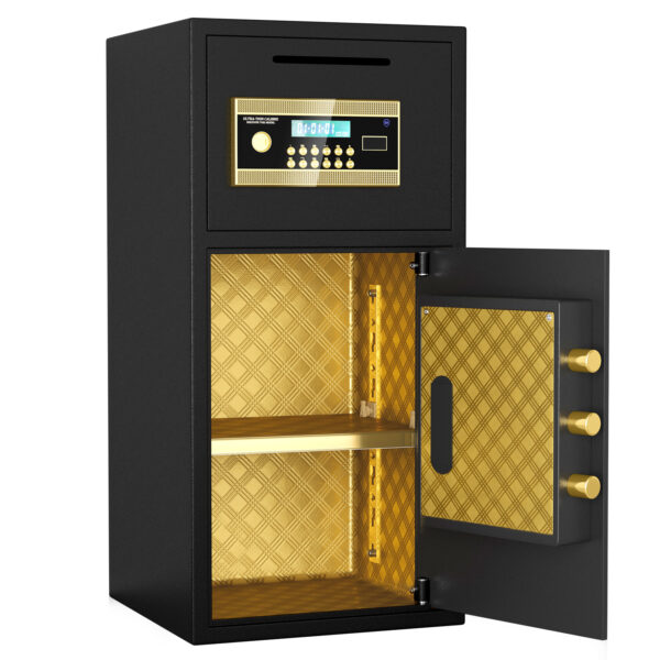 Large Double-door Coin-operated Safe,Digital Security Safe with Fireproof and Waterproof Bag,6.0 Cubic Feet Safe Box with Hidden Code Function for Home,Office and Hotel
