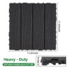9 PCS heavy-duty & recyclable Wood-Plastic Interlocking Deck Tiles 11.8" x 11.8"- Waterproof Outdoor and Indoor Flooring for Patio, Balcony, Porch, Backyard, Bedroom (Black)