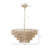 (Same as W1340P155976/L1019-4) 20" Modern 4-Layer Woven Hemp Rope Chandelier, Boho Style Pendant Light, Elegant Hanging Light Fixture for Living Room, Dining Room, Bedroom (No Bulbs)