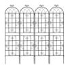 4 Pack Metal Garden Trellis 86.7" x 19.7" Rustproof Trellis for Climbing Plants Outdoor Flower Support Black