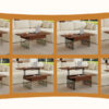 Multifunctional Lift Top Coffee Table -Dark Wood Color Grain Sticker, Essential for Modern Homes.Tempered Glass Legs,Lift Top Feature.Perfectly Fitting Into Living Rooms And Office.