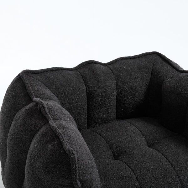 Soft Bean Bag Chair with High Resilient Foam(Chips)for living room and bedroom,Comfortable Square Lazy Sofa with Footstool, Cover for Adults to Gaming, Reading, and Watching TV