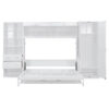 Queen Size Murphy Bed Wall Bed with Closet , Drawers and Shelves, White