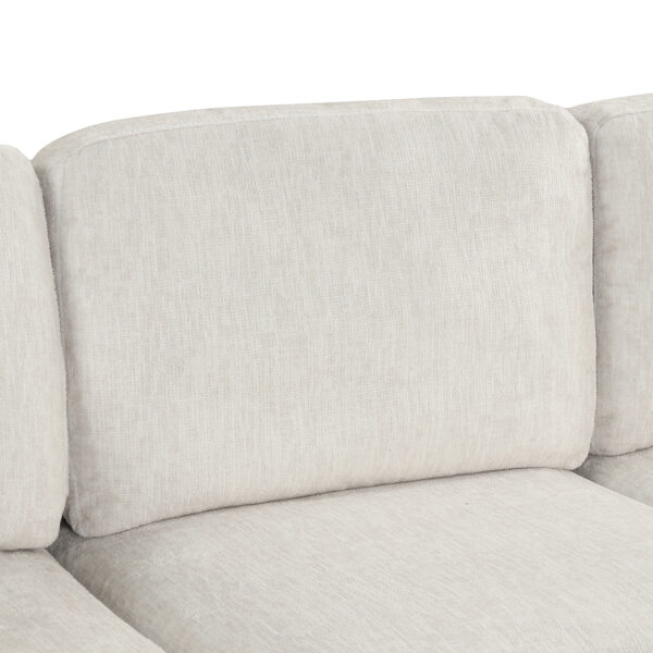 Sectional Sofa 111.8" U-shaped Sofa Chenille Upholstered Sofa Couch with Movable Storage Ottoman for Living Room, White