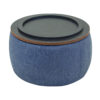 Round Storage Ottoman, 2 in 1 Function, Work as End table and Ottoman, Navy (25.5"x25.5"x14.5")