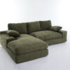 99*69" Modular Sectional Living Room Sofa Set, Modern Minimalist Style Couch, Upholstered Sleeper Sofa for Living Room, Bedroom, 2 PC Free Combination, Installation-free Sofa, L-Shape, Army Green