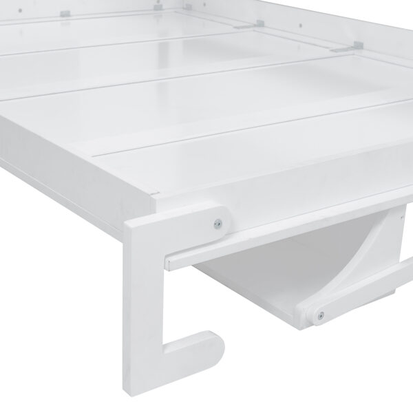 Queen Size Murphy Bed Wall Bed with Closet , Drawers and Shelves, White