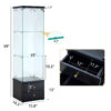 American-Style Non-Lit Glass Display Cabinet (0.2" Tempered Glass) – Soft-Close Drawer Slides  3 Adjustable Shelves, Ideal for Display & Storage