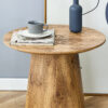 Natural Wood Grain MDF Round Coffee Table - 21.6" Diameter, 19.7" Height.Natural Wood Grain Texture Sticker,Exquisite Wood Grain Surface,Flexible MatchingMRound Tabletop Design.