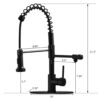 Purifier Kitchen Faucet Drinking Water Faucet With Roll Up Dish Drying Rack, Pull Down Water Filter Kitchen Sink Faucets (Matte Black)