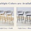 Two sets of rotating high-legged stools with breathable cotton and linen cushions, Dark gray seats paired with black spray-painted iron frames, suitable for both restaurants and bars