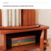 (UPGRADED) Rotating Bookshelf, 360 Display Corner Bookshelf for Small Space, 6 Tier Bookcase Storage Rack with Wheels, Wood Narrow Organizer for Bedroom, Living Room, Study Room, Walnut Brown, Shelves