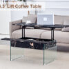 Multifunctional Lift Top Coffee Table -Black Marble Pattern, Essential for Modern Homes.Tempered Glass Legs,Multiple Color Options,Lift Top Feature.Perfectly Fitting Into Both Living Rooms And Office.
