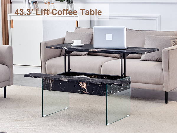 e3689f93e2db4ec58d7001576e20df9b_95a0edfeb5077769da776776c9492a01 Multifunctional Lift Top Coffee Table -Black Marble Pattern, Essential for Modern Homes.Tempered Glass Legs,Multiple Color Options,Lift Top Feature.Perfectly Fitting Into Both Living Rooms And Office.