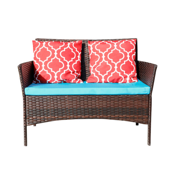e3d15a28cbc0462d90804e048c523469_5cb3b812158e75f5e6dcaed189724beb Four-Piece Sofa Set Table With Sofa Chair PE Rattan Outdoor Furniture HY4-001 Box *1 With Sapphire Blue Color Cushion