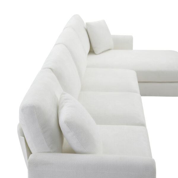 119*55" Modern Oversized Sectional Sofa,L-shaped Luxury Couch Set with 2 Free pillows,5-seat Chenille Indoor Furniture with Chaise for Living Room,Apartment,Office,2 Colors