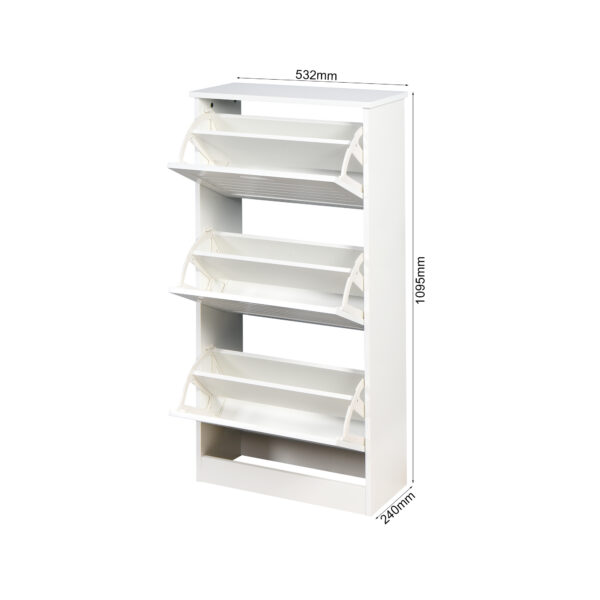 e503068d436646a7933ea998b82413d5_20211214_1b34db066afa3b77b7277a6b868867f8 Wooden Shoe Cabinet for Entryway, White Shoe Storage Cabinet with 3 Flip Doors 20.94x9.45x43.11 inch