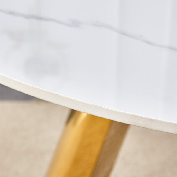 e5a545508a1445e88350027a2a521708_cbd7e85776caef767f58dc858d66a021 42" Luxury Sintered Stone Table: 0.45" Durable Top + 6" Steel Legs, 500lb Capacity, Stain/Heat-Resistant White/Gray Veined Surface - Modern Minimalist Design
