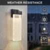 18"(H) 1-pack 12W Modern Outdoor Wall Light Fixture, Weatherproof LED Wall Sconce with Bubble Crystal, Black Finish, Up and Down Lighting for Porch, Patio, and Garden