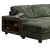 Convertible U-shaped Combination Sofa, Corduroy Fabric, Modern Comfortable Large Size 4 Seat Sofa, Living Room Double Lounge Chair ,Green