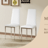 Modern Style Dining Chairs Set of 6 in White, Essential for Minimalist Homes.Meeting Family Dining Needs,PU Material Seat,Silver Metal Legs,Blending into Various Home Environments.W1151107276