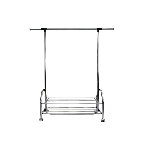 Chrome Metal Clothes Rack Extendable Bar