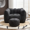 Soft Bean Bag Chair with High Resilient Foam(Chips)for living room and bedroom,Comfortable Square Lazy Sofa with Footstool, Cover for Adults to Gaming, Reading, and Watching TV