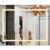 32x24inch Glossy Brushed Silver 3000-6000K LED Bathroom Mirror With Lights,Anti-Fog Dimmable Lighted Wall Mounted Vanity Mirror Master Bath Modern Makeup(Only mirrors, not cabinets)Horizontal&Vertical
