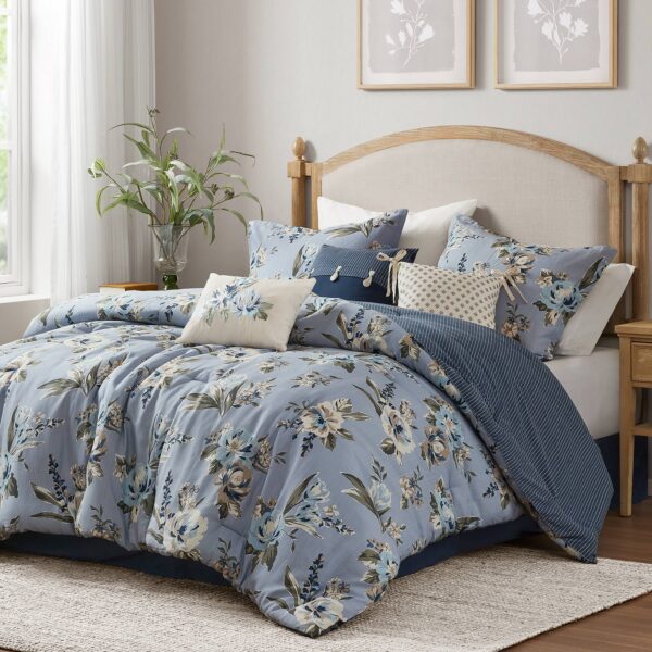 7PCS Queen Vintage Floral Comforter Set