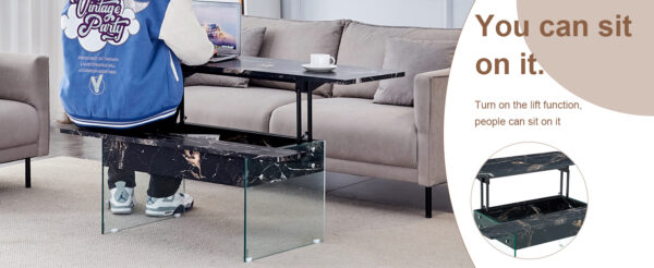 e7053d58815945b181ef9be51f34260e_57feeb95533a357db5a81dfa6792695f Multifunctional Lift Top Coffee Table -Black Marble Pattern, Essential for Modern Homes.Tempered Glass Legs,Multiple Color Options,Lift Top Feature.Perfectly Fitting Into Both Living Rooms And Office.