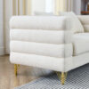 81 Inch Oversized 3 Seater Sectional Sofa, Living Room Comfort Fabric Sectional Sofa - Deep Seating Sectional Sofa, Soft Sitting with 3 Pillows for Living Room,Bedroom,White teddy(Ivory)(W834S00036)