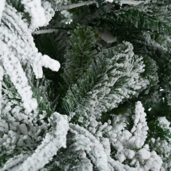 e78e6d0ae5f04433b247bdf82c513f04_8c467352fc49b407a25b99d43361d133 7.5FT Pre-Lit Spruce Snow Flocked Christmas Tree, Artificial Hinged Xmas Tree with 350 Multi-Color LED Lights, 8 Flashing Modes &1389 Snow Branch Tips, Holiday Office Home Décor