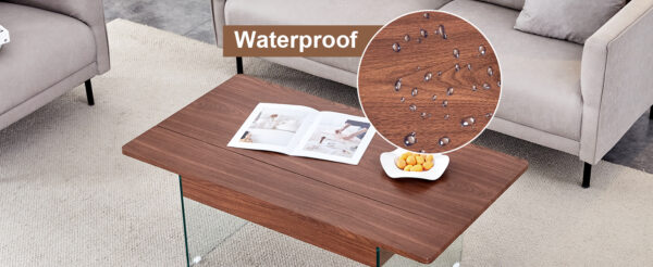 e81675719b844004b4e070174272bef3_c682e3ceae1c2034f448958cdc9324b5 Multifunctional Lift Top Coffee Table -Dark Wood Color Grain Sticker, Essential for Modern Homes.Tempered Glass Legs,Lift Top Feature.Perfectly Fitting Into Living Rooms And Office.