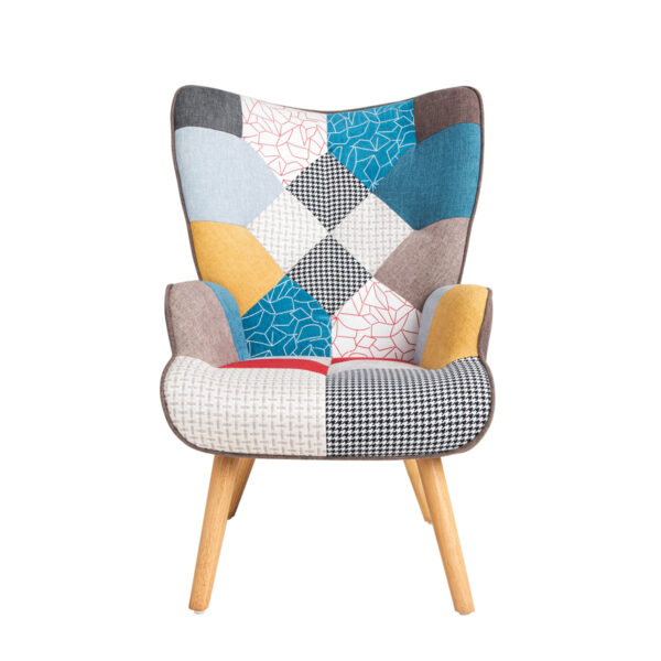 e89167ab3f4e4545b406ccfc90a5d073_20231221_5efae700e192fb4de08a3a56f622e55d Accent Chair with Ottoman, Living Room Chair and Ottoman Set, Comfy Side Armchair for Bedroom, Creative Splicing Cloth Surface