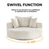 55''L Chenille Foam Single Swivel Chair, Fluffy Modern Sleeper, 360 Degree Swivel Chair for Living Room, Bedroom, Lounge and Projection Room