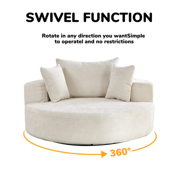 e8ec52f1bd694adb8baf04715015e47c_09fd691b0a9005d1be909f09c00d527b 55''L Chenille Foam Single Swivel Chair, Fluffy Modern Sleeper, 360 Degree Swivel Chair for Living Room, Bedroom, Lounge and Projection Room