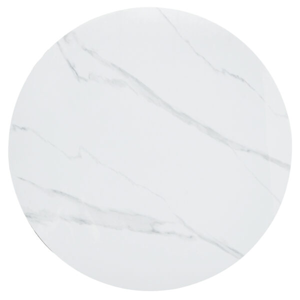 e905a1cfd9aa4b228bc8a23416347e4d_0642eca559f4b4a0d7071de8ef237286 42" Luxury Sintered Stone Table: 0.45" Durable Top + 6" Steel Legs, 500lb Capacity, Stain/Heat-Resistant White/Gray Veined Surface - Modern Minimalist Design