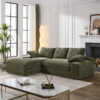 99*69" Modular Sectional Living Room Sofa Set, Modern Minimalist Style Couch, Upholstered Sleeper Sofa for Living Room, Bedroom, 2 PC Free Combination, Installation-free Sofa, L-Shape, Army Green