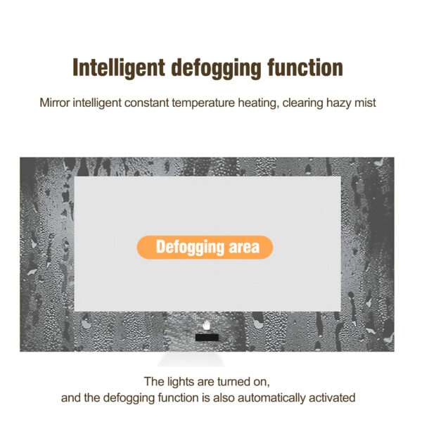 48x32in Frameless bathroom mirror with light, LED backlit mirror, tri-color dimming, anti-fog function, waterproof, smart sensor