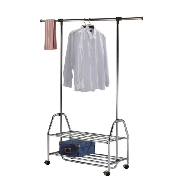Chrome Metal Clothes Rack Extendable Bar