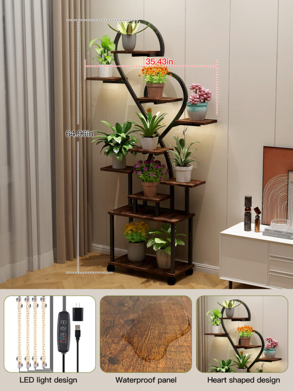 ecc77d8ff61b4976ac2cbc1c852ad9a9_9514a50f016d5842fe10eb2259eb4f2f (Heart Shape) Plant Stand Indoor with Grow Lights, Tiered Indoor Plant Shelf, Metal Plant Flower Holder Stand, S-Shaped Plant Rack for Home, Patio,Plant Stand,Plant Stand Indoor