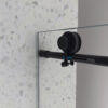 4876 Matte Black frameless one fixed and one shifted Shower Door, 70MM 304 SUS large pulleys with adjustable soft closing function,with nano easy cleaning and stick explosion-proof menbrance
