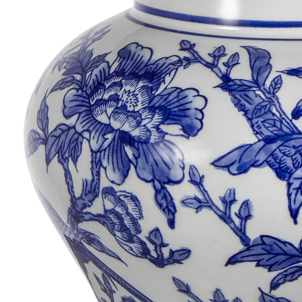 ed7799a0b49a4e95a2630550799aa83b_9b0f3427821ed3412c21add7e9b5f3b8 D12x19.3" Blue and White Ceramic Vase Lamp